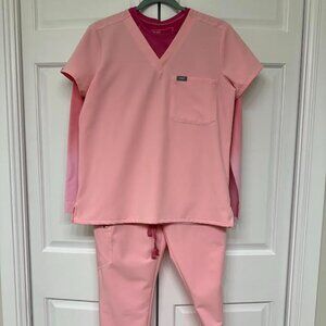 FIGS Fight Club Pink Scrub Set Rare Discontinued Color Size Small
